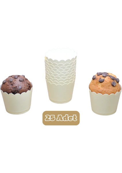 Beyaz Renkli Cupcake Muffin Kalıbı