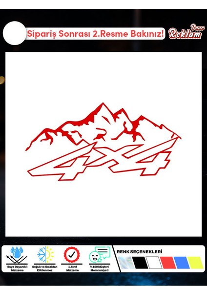 4x4 Dağ Silueti Sticker – Off-Road Araba Stickerı