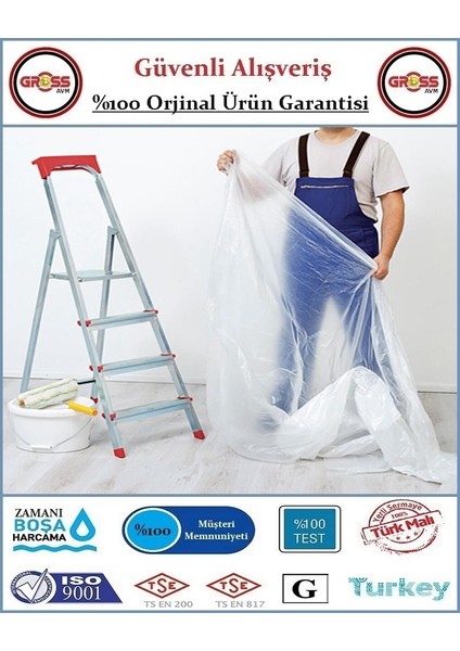 Hışır Boya Koruyucu Örtü - Hışır Eşya Koruyucu Naylon - Ince - 30M2