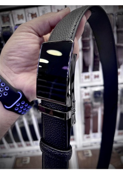 Otomatik Siyah Tokalı Deliksiz Klasik Erkek Kemeri modelleri