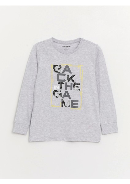 Lcw Kids Gri Bisiklet Yaka Baskılı Uzun Kollu Erkek Çocuk Pijama Takımı fiyatları