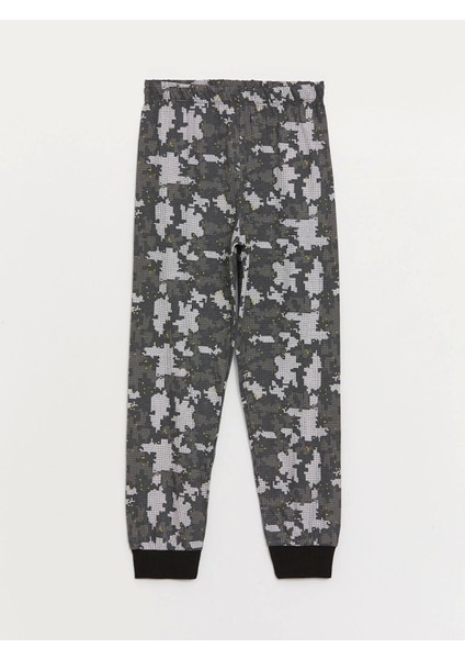 Lcw Kids Gri Bisiklet Yaka Baskılı Uzun Kollu Erkek Çocuk Pijama Takımı indirimleri