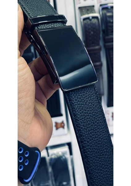 Otomatik Siyah Tokalı Deliksiz Klasik Erkek Kemeri modelleri