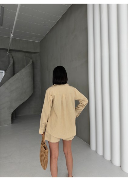 Kadın Keten Gömlek ve Şort Ikili Takım fiyatları