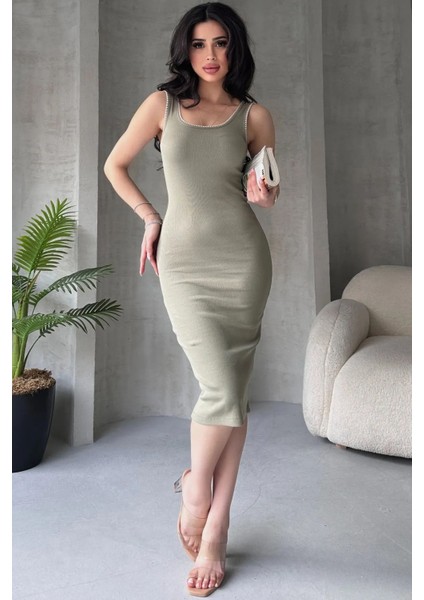 Nakış Detaylı %100 Pamuklu Kalın Askılı Elbise modelleri