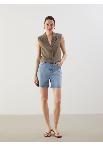 Yeni Sezon Dar Fit Kadin Jean Sort - S5J657Z8