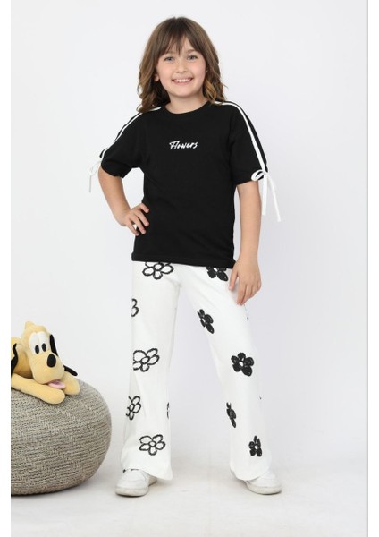 Kız Kol Bağcık Detaylı Taytlı Takım