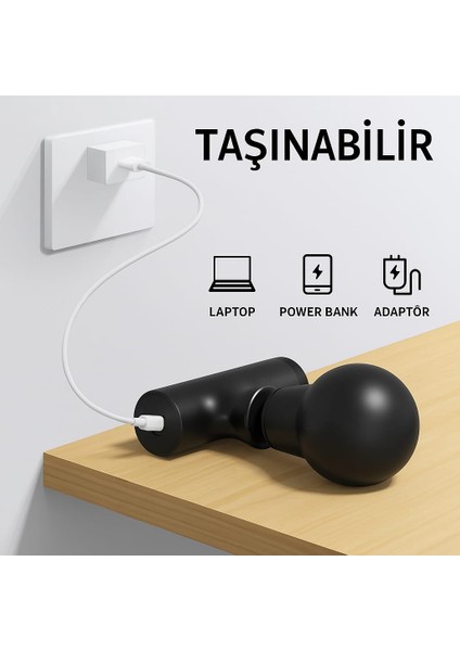 Taşınılabilir Mini Masaj Tabancası Kademeli Kablosuz Sessiz USB Sarjlı fiyatları
