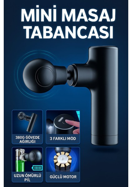 Taşınılabilir Mini Masaj Tabancası Kademeli Kablosuz Sessiz USB Sarjlı modelleri