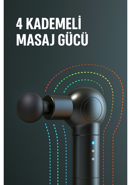 Taşınılabilir Mini Masaj Tabancası Kademeli Kablosuz Sessiz USB Sarjlı fırsatları