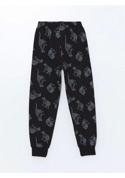Lcw Kids Antrasit Bisiklet Yaka Baskılı Uzun Kollu Erkek Çocuk Pijama Takımı indirimleri