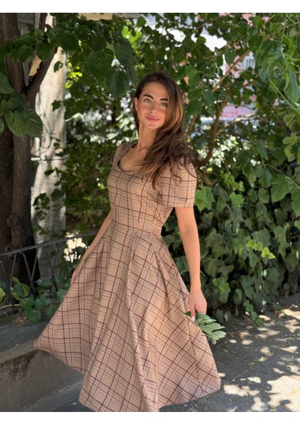 Tasarım Matilda Uzun Elbise Kadın Kızıl Kahve fiyatları