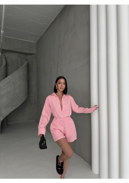 Kadın Keten Gömlek ve Şort Ikili Takım fırsatları