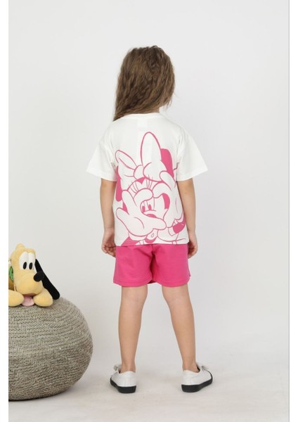Kız Parıltı Detaylı Sırt Baskılı Şort Etek Minnie Mouse Takım fiyatları