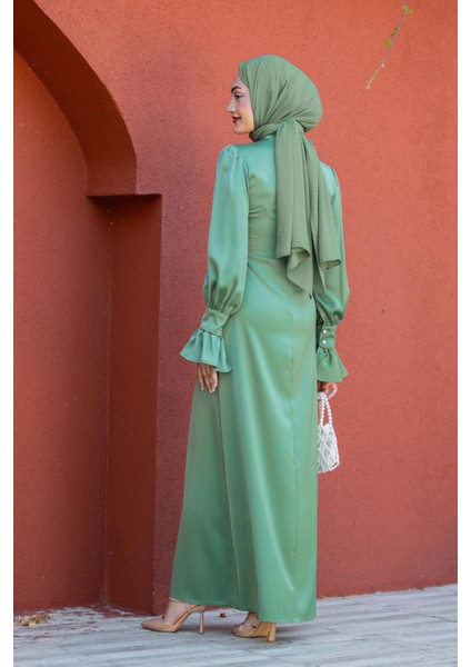 Simly Taş Işlemeli Saten Abiye-Mint modelleri