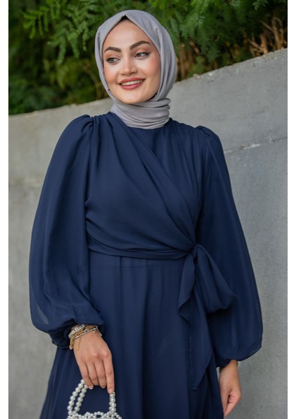 Narin Mat Şifon Tesettür Abiye-Laci fiyatları