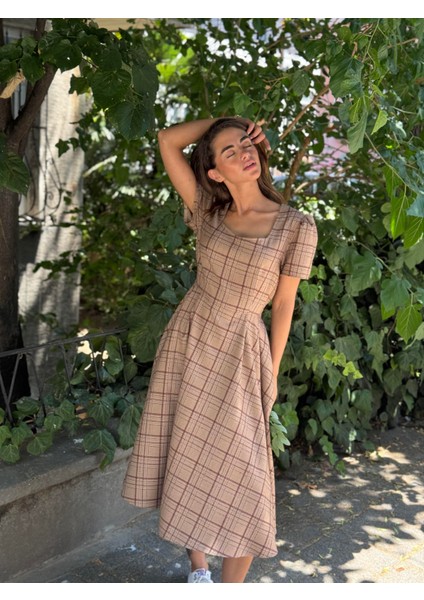 Tasarım Matilda Uzun Elbise Kadın Kızıl Kahve modelleri