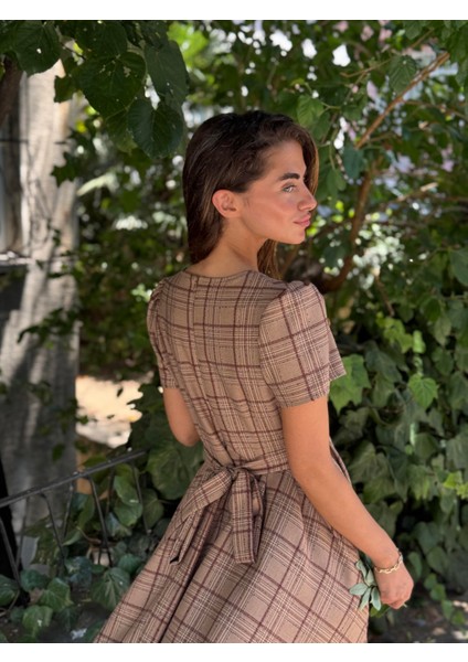 Tasarım Matilda Uzun Elbise Kadın Kızıl Kahve fırsatları