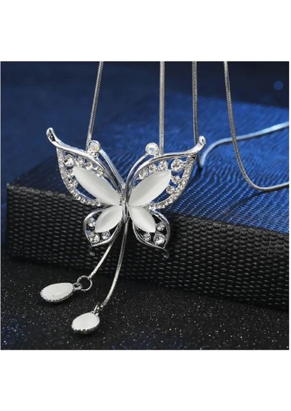 Elegant Dıamond Butterfly Zincirli Gece Işıltı Pırlanta Kelebek Kolye fiyatları