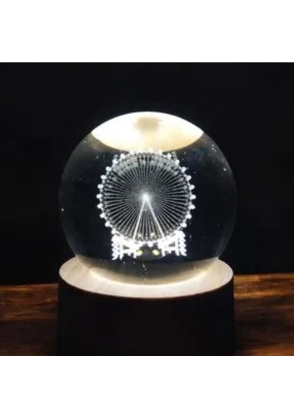 Gece Lambası Ahşap Altlıklı Işıklı Cam Küre Güneş Sistemi Temalı, Işıklı Güneş Sistemi Küre, Dekoratif Aydınlatma modelleri