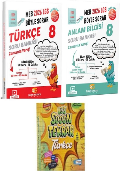 8. Sınıf 2026 Meb Böyle Sorar Türkçe - Anlam Bilgisi Soru Bankaları ve Son Tekrar Türkçe Denemeleri