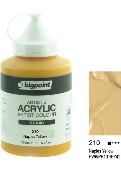Akrilik Boya 500 ml Naples Yellow 210