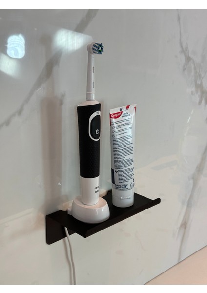 Metal Şarjlı Diş Fırçası Tutucu Stand Duvara Monte Edilebilir Fırçalık Kablo Düzenleyici 6X15X9 cm