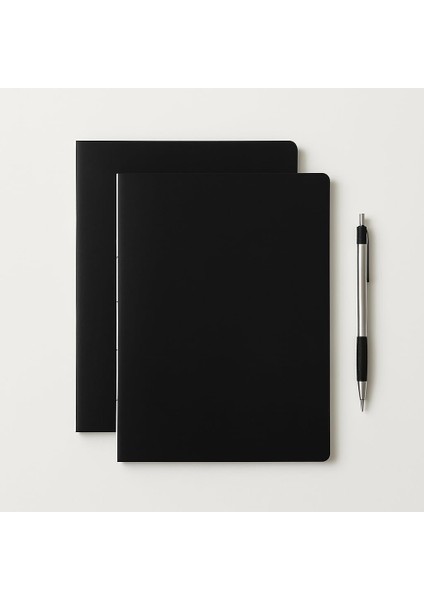 Tanıtım Özel Tasarım Siyah Kraft Kapaklı A4 Defter - 180 Derece Açılabilir, Sırtı DIKIŞLI,%100 El Işçiliği, Ofis, Okul, Günlük Kullanım Için Ideal Defter (Çizgisiz)