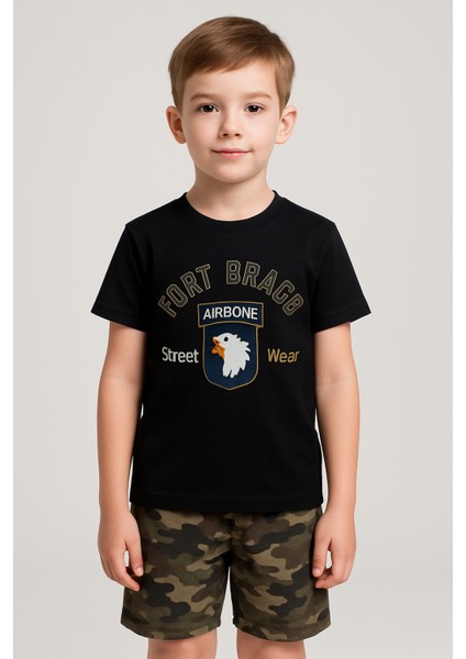 Alt Üst Takım Fort Bragg Baskılı Siyah