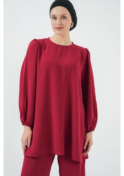 Ayrobin Tunik Pantolon Alt Üst Takım 6712 - Bordo modelleri