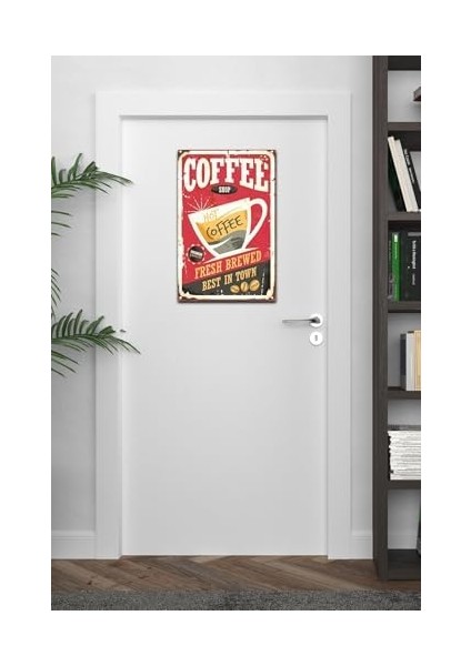 Kuşe Kağıt Duvar Posteri Coffe Shop Retro Vintage DRTR0042 modelleri
