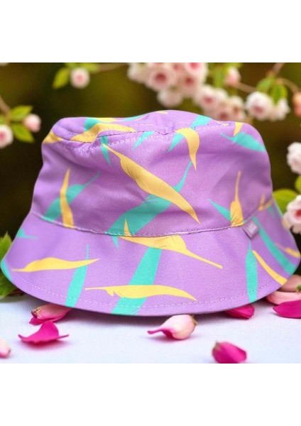 4/8 Yaş Kız Desenli Fötr ŞAPKA-52CM Lila