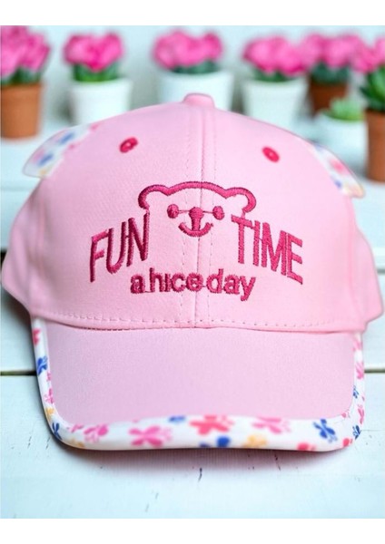 1/3 Yaş Fun Tıme Kız Çocuk Kep (48-50 Cm) Pembe