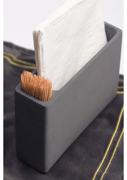 Gri Beton Dekoratif Peçetelik ve Kürdanlık Restoran Kafe Lokanta fiyatları