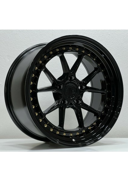 -8123 8.5*18 5*114.3 ET35 73.1 Gloss Black+Gold Rıvets fiyatları
