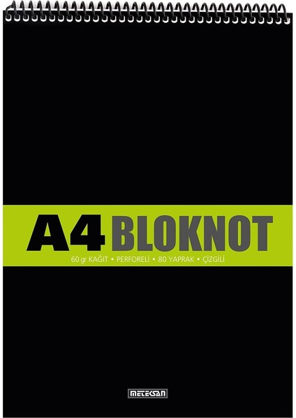 A4 Pet Spiralli Bloknot 80 Yaprak 2'li Paket, Çizgili