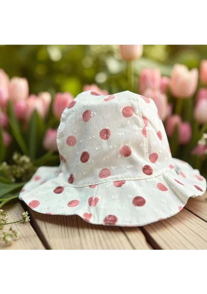 Cap&more 3/6 Ay Kız Puantiyeli Fötr ŞAPKA-45CM Gül Kurusu