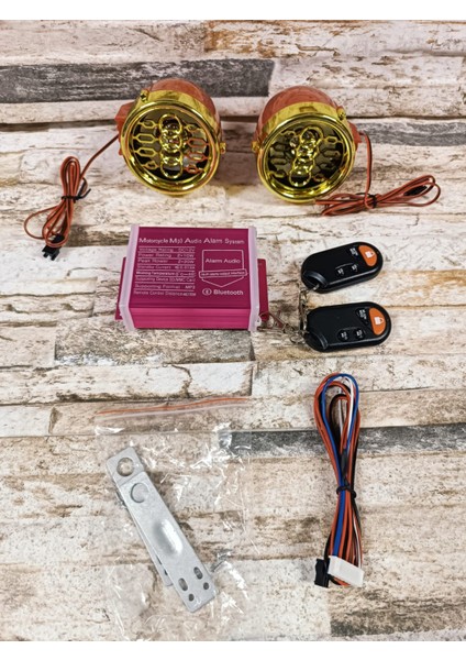 Motosiklet Mp3 Müzik Çalar ve Alarm Set (Bluetooth Bağlantısı Var) modelleri
