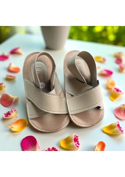 Çapraz Sandalet Patik Bej