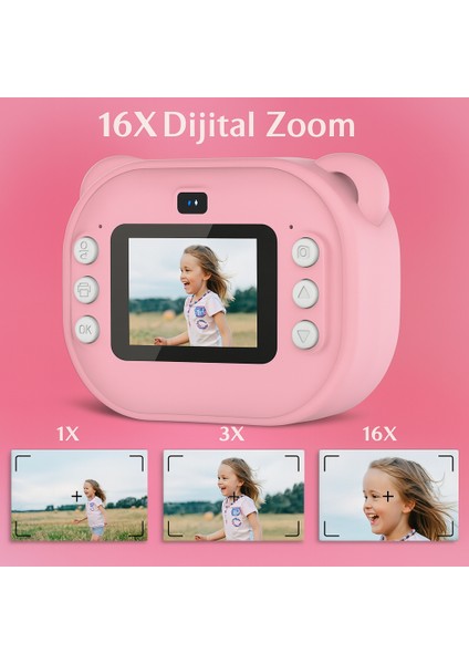 Yeni Dijital Kamera Çift Lens 2 Inç Ekran Dahili Pil Fotoğraf Çerçevesi Termal Baskı Kağıdı indirimleri
