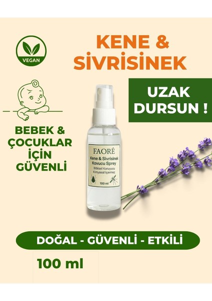 Doğal Sivrisinek ve Kene Kovucu Sprey 100 ml | Bebek ve Çocuklara Uygun Bitkisel Formül