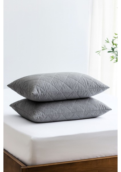 Yatak ve Yastık Alezi Seti Pamuklu Kapitone Fitted Full Kenar Sıvı Geçirmez Yatak Koruyucu Gri modelleri