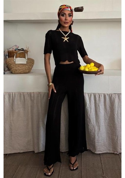 Ipeksi Triko Bluz Pantolon Ikili Takım 10084-025
