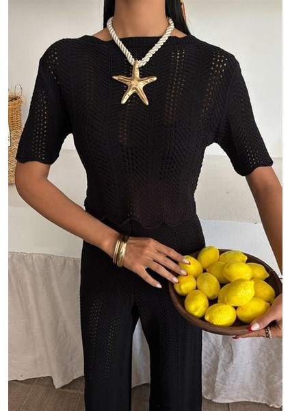 Ipeksi Triko Bluz Pantolon Ikili Takım 10084-025