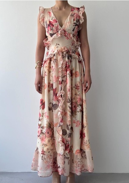 Rıth Midi Elbise L-Çi̇çek Desen fiyatları