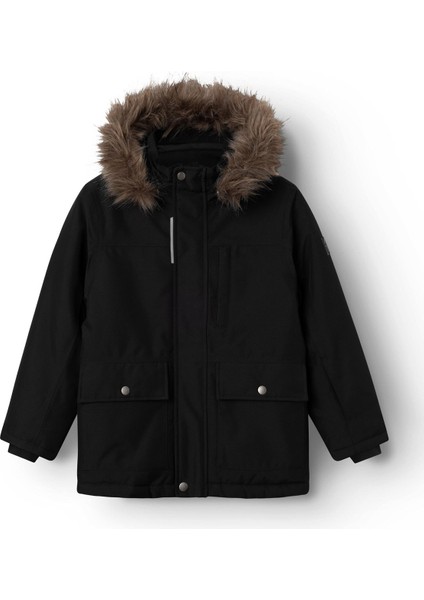 NKMSNOW10 Jacket Solıd Siyah Erkek Çocuk Mont