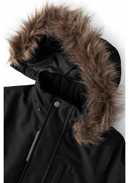 NKMSNOW10 Jacket Solıd Siyah Erkek Çocuk Mont modelleri