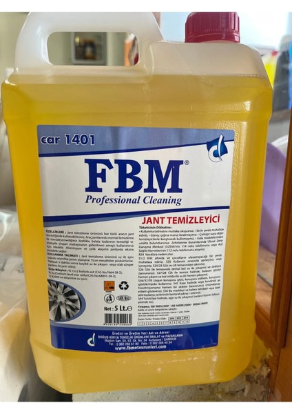 Konsantre Jel Jant Temizleyici Su ile Çoğaltılır 5litre