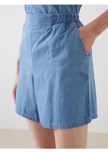 Yeni Sezon Beli Lastikli Kadin Jean Sort - S5J659Z8 modelleri