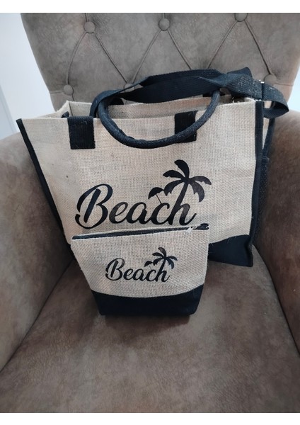 Plaj Palmiye Desenli Çanta Seti fırsatları